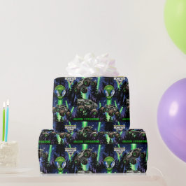 Papel De Regalo Cumpleaños de Invasión Alien - Monster Jam