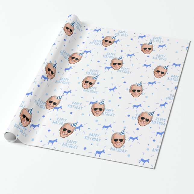 Papel De Regalo Cumpleaños de Joe Biden (Desenrollado)