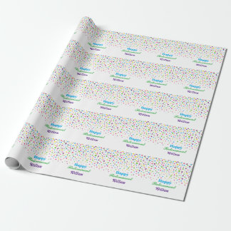 Papel De Regalo Cumpleaños de Jubilación Feliz Confeti Colorido Li