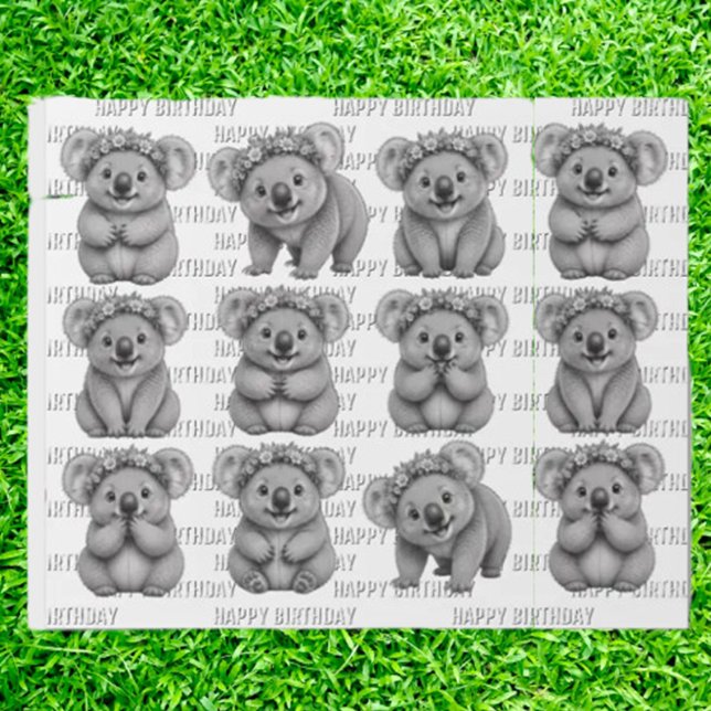 Papel De Regalo Cumpleaños de Koalas (Our “Nine Koalas” gift paper turns every gift into a joyful Australian celebration  )