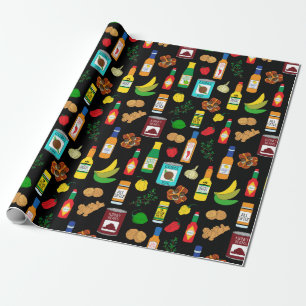 Papel De Regalo Cumpleaños de la comida y las especias jamaiquinas