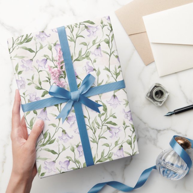 Papel De Regalo Cumpleaños de la Floral Púrpura de bonito (Regalar)