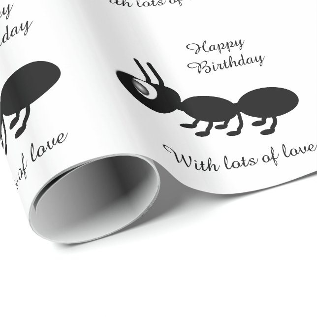 Papel De Regalo Cumpleaños de la hormiga (Esquina del rollo)