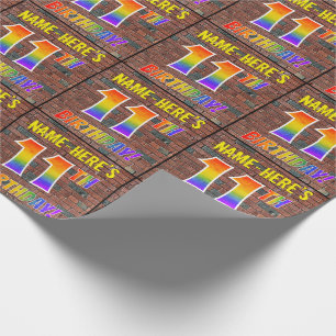 Papel De Regalo ¡CUMPLEAÑOS de la mirada del arco iris de la