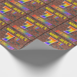 Papel De Regalo ¡CUMPLEAÑOS de la mirada del arco iris de la