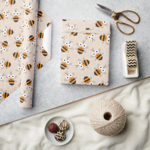 Papel De Regalo Cumpleaños de la primera abeja de la niña