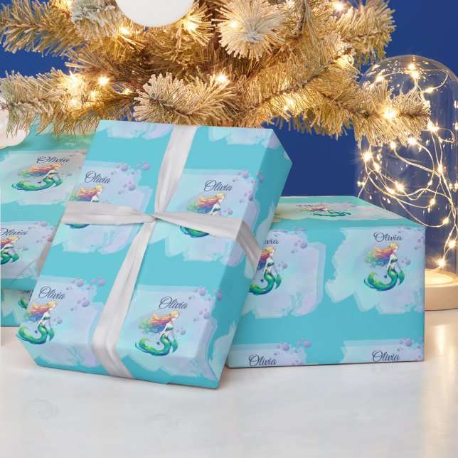 Papel De Regalo Cumpleaños de la sirena bajo el mar (Vacaciones)