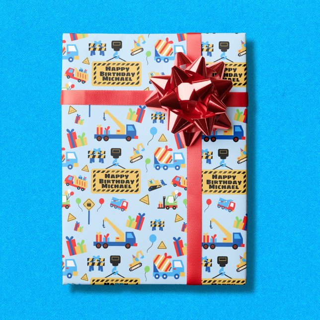 Papel De Regalo Cumpleaños de la tripulación de construcción perso (Subido por el creador)