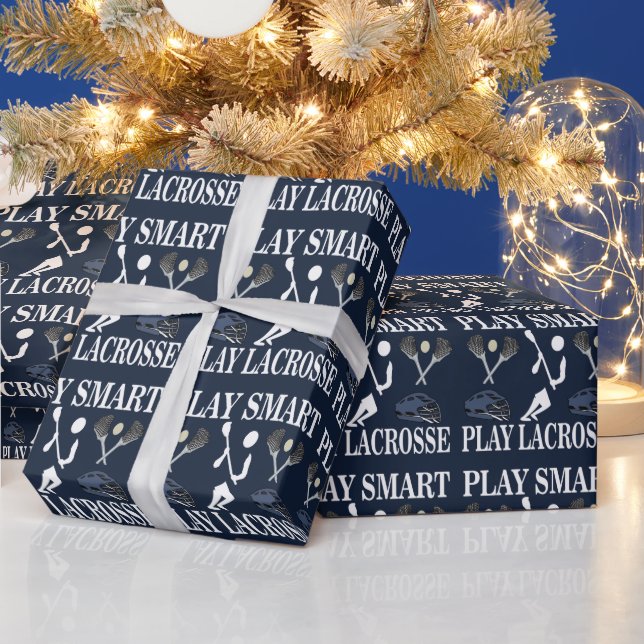 Papel De Regalo Cumpleaños de Lacrosse Player (Vacaciones)