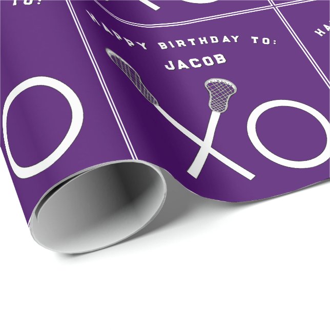 Papel De Regalo Cumpleaños de Lacrosse Sports (Esquina del rollo)