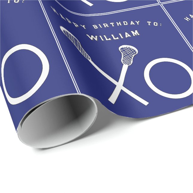 Papel De Regalo Cumpleaños de Lacrosse Sports (Esquina del rollo)