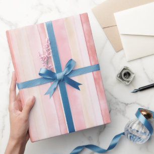 Papel De Regalo Cumpleaños de las franjas de crema rosada