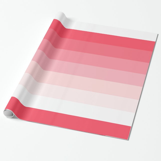 Papel De Regalo Cumpleaños de las franjas de ocmbre rosado (Desenrollado)