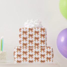 Papel De Regalo Cumpleaños de lazos naranjas