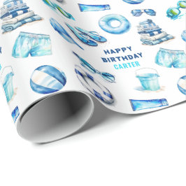 Papel De Regalo Cumpleaños de los chicos del Guay Blue Summer