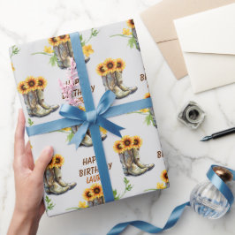 Papel De Regalo Cumpleaños de los girasoles y las vacas