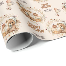 Papel De Regalo Cumpleaños de los Niños Otoño Otoño Segundo Cumple