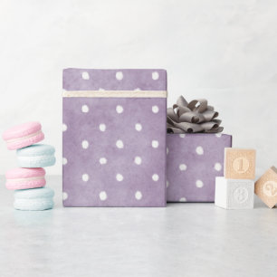 Papel De Regalo Cumpleaños de lunares blancos de lavanda