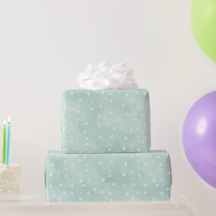 Papel De Regalo Cumpleaños de lunares blancos menta femenina