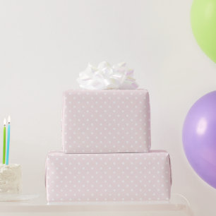 Papel De Regalo Cumpleaños de lunares blancos y rosas