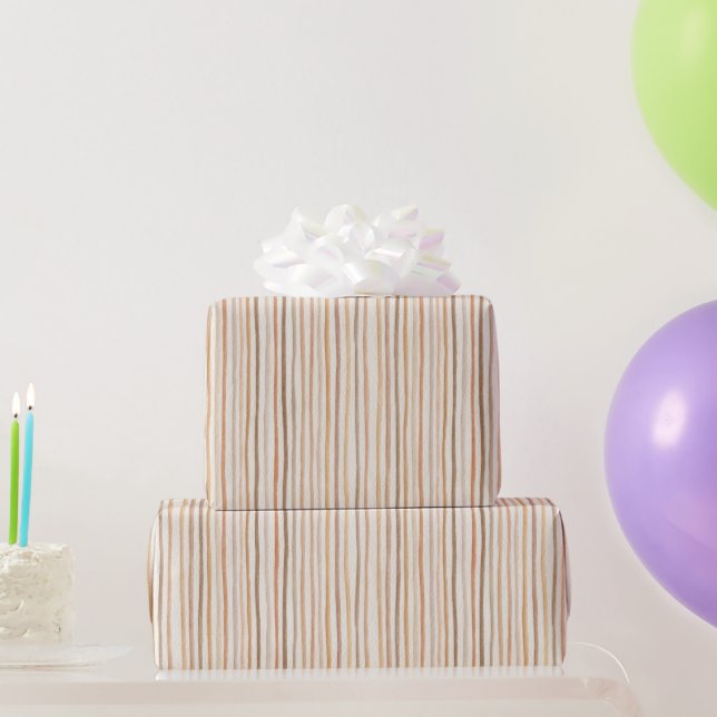 Papel De Regalo Cumpleaños de lunares marrones de latte de melocot (Regalos de fiesta)
