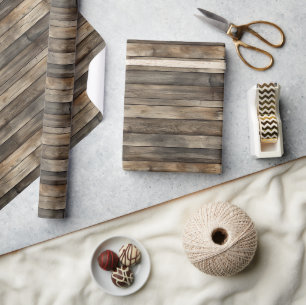 Papel De Regalo Cumpleaños de madera falsa marrón