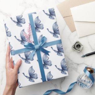 Papel De Regalo Cumpleaños de Mariposas Azules Lindas