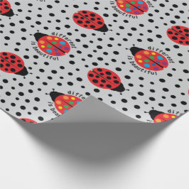 Papel De Regalo Cumpleaños de mariquita de autismo ASD Diferente e