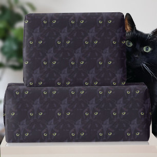 Papel De Regalo Cumpleaños de Mascota Patrón de Ojos Verdes Gato N