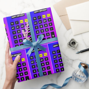 Papel De Regalo Cumpleaños de Neon Calulator