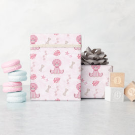 Papel De Regalo Cumpleaños de niña lindo dinosaurio rosa