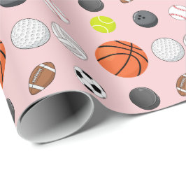 Papel De Regalo Cumpleaños de niña multi deporte
