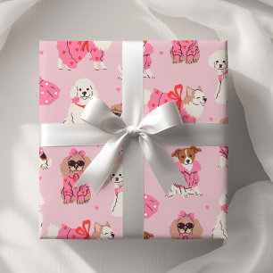 Papel De Regalo Cumpleaños de niñas Pink Puppy Pawty 