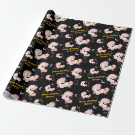 Papel De Regalo Cumpleaños de niñas unicornio rosa caprichoso pers