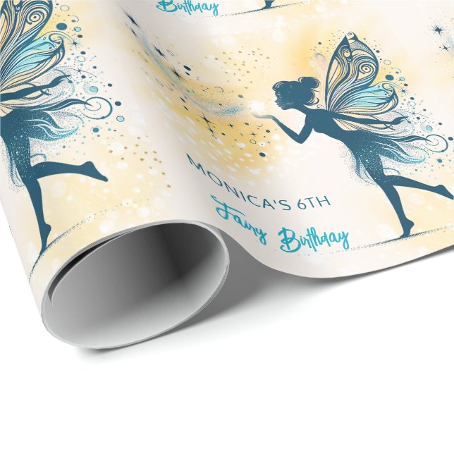 Papel De Regalo cumpleaños de niños de Magic Fairy (Esquina del rollo)