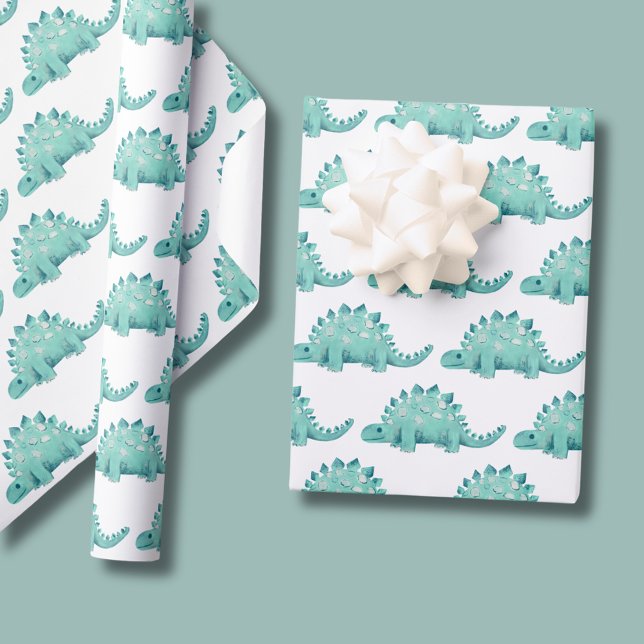 Papel De Regalo Cumpleaños de niños dinosaurios (Dinosaur boys birthday wrapping paper rolls.  Matching items available.)