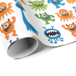 Papel De Regalo Cumpleaños de niños monstruo
