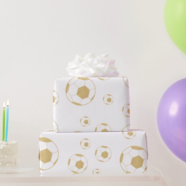 Papel De Regalo Cumpleaños de Oro de los Niños Fiestas de Fútbol (Regalos de fiesta)