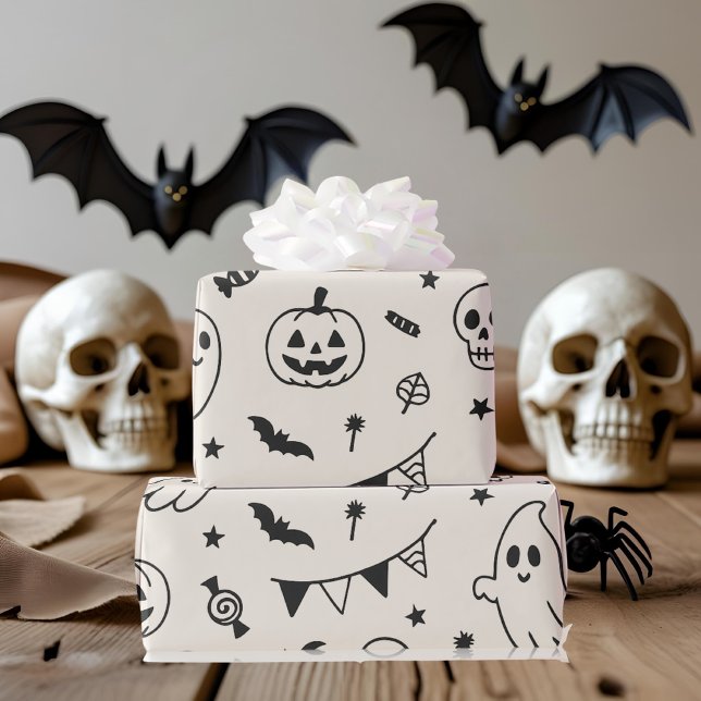 Papel De Regalo Cumpleaños de Pastel Halloween (Subido por el creador)