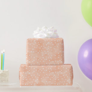Papel De Regalo Cumpleaños de Peach White Dots