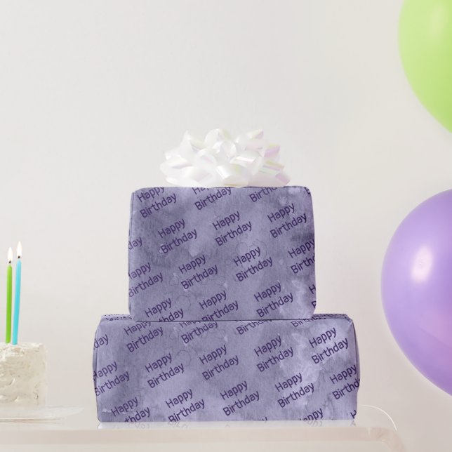 Papel De Regalo Cumpleaños de Purple Stain (Regalos de fiesta)