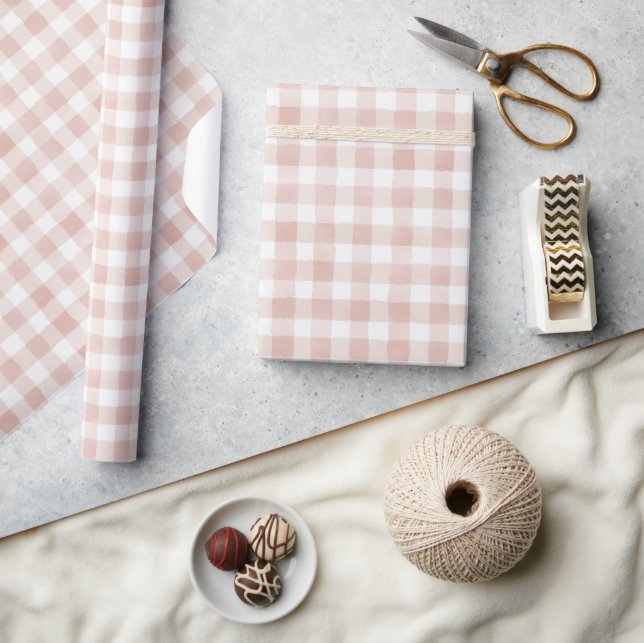 Papel De Regalo Cumpleaños de rayas blancas y rosadas (Artesanía)