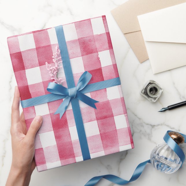 Papel De Regalo Cumpleaños de rayas blancas y rosadas (Regalar)