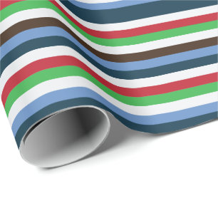 Papel De Regalo Cumpleaños de Rayas Coloridas