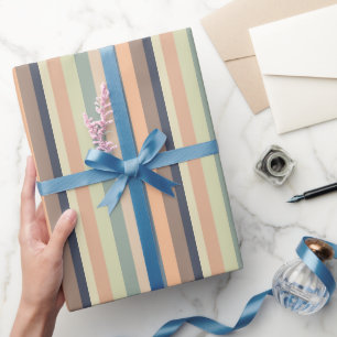 Papel De Regalo Cumpleaños de rayas coloridas y modernas