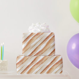 Papel De Regalo Cumpleaños de rayas de latte de melocotón y calaba