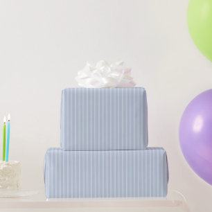 Papel De Regalo Cumpleaños de rayas dobles azules y blancas