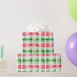 Papel De Regalo Cumpleaños de Rayas Rojas Verdes Blancas