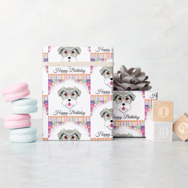 Papel De Regalo Cumpleaños de Schnauzer (Baby Shower)