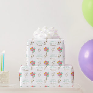 Papel De Regalo Cumpleaños de Snoopy y Balloons